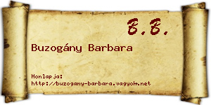 Buzogány Barbara névjegykártya