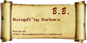 Buzogány Barbara névjegykártya
